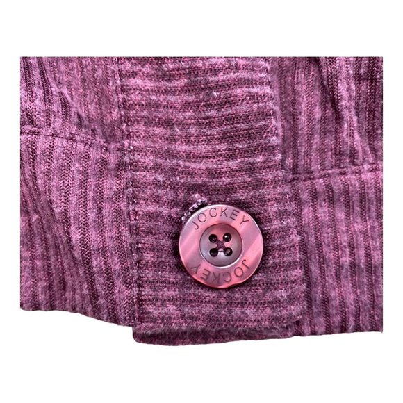 Jockey Lounge Sweater Sz 3X Ribbed Microfiber Stretch Button Up Maroon L/S NWT - Picture 9 of 10